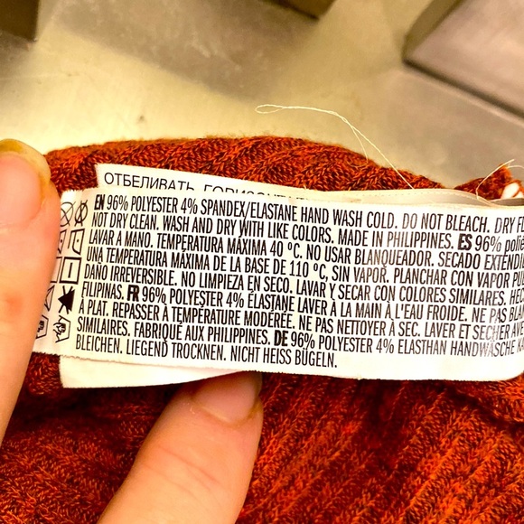 FOREVER 21 RIBBED SLEEVELESS MOCK TURTLENECK MINI DRESS ORANGE - Picture 11 of 11